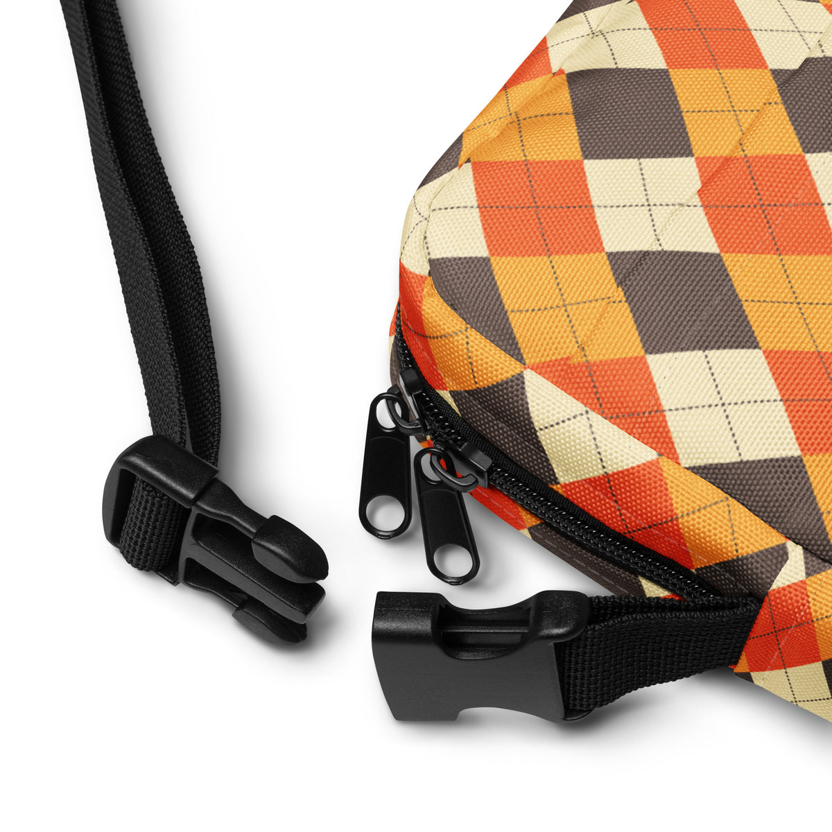 Girls Fall Argyle Crossbody Bag – Water Resistant Mini Purse With Adjustable Strap & Pockets