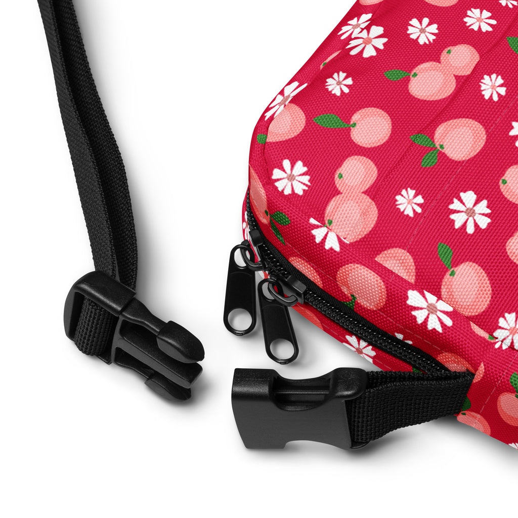 Girls Peach Floral Crossbody Bag – Water Resistant Mini Purse With Adjustable Strap & Pockets