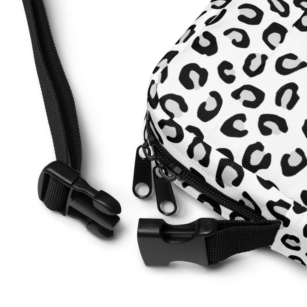 Girls Black & White Leopard Crossbody Bag – Water Resistant Mini Purse With Adjustable Strap & Pockets