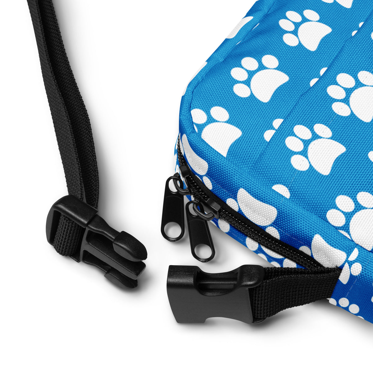 Royal Blue Paw Print Crossbody Bag – Water Resistant Mini Purse With Adjustable Strap & Pockets