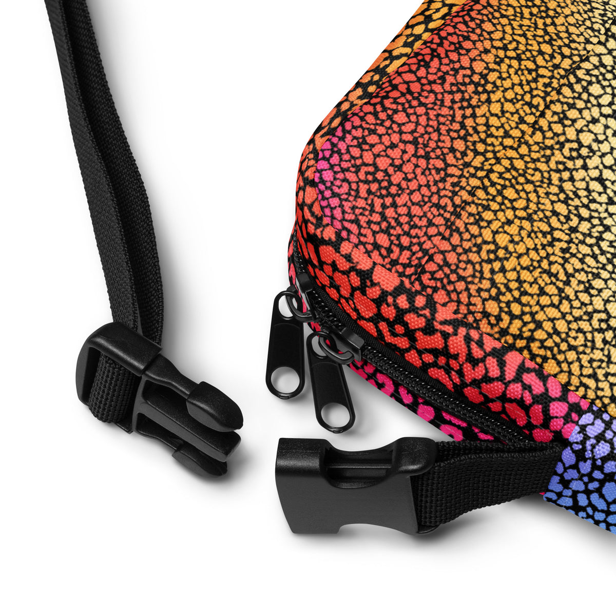 Rainbow Leopard Print Crossbody Bag – Water Resistant Mini Purse With Adjustable Strap & Pockets