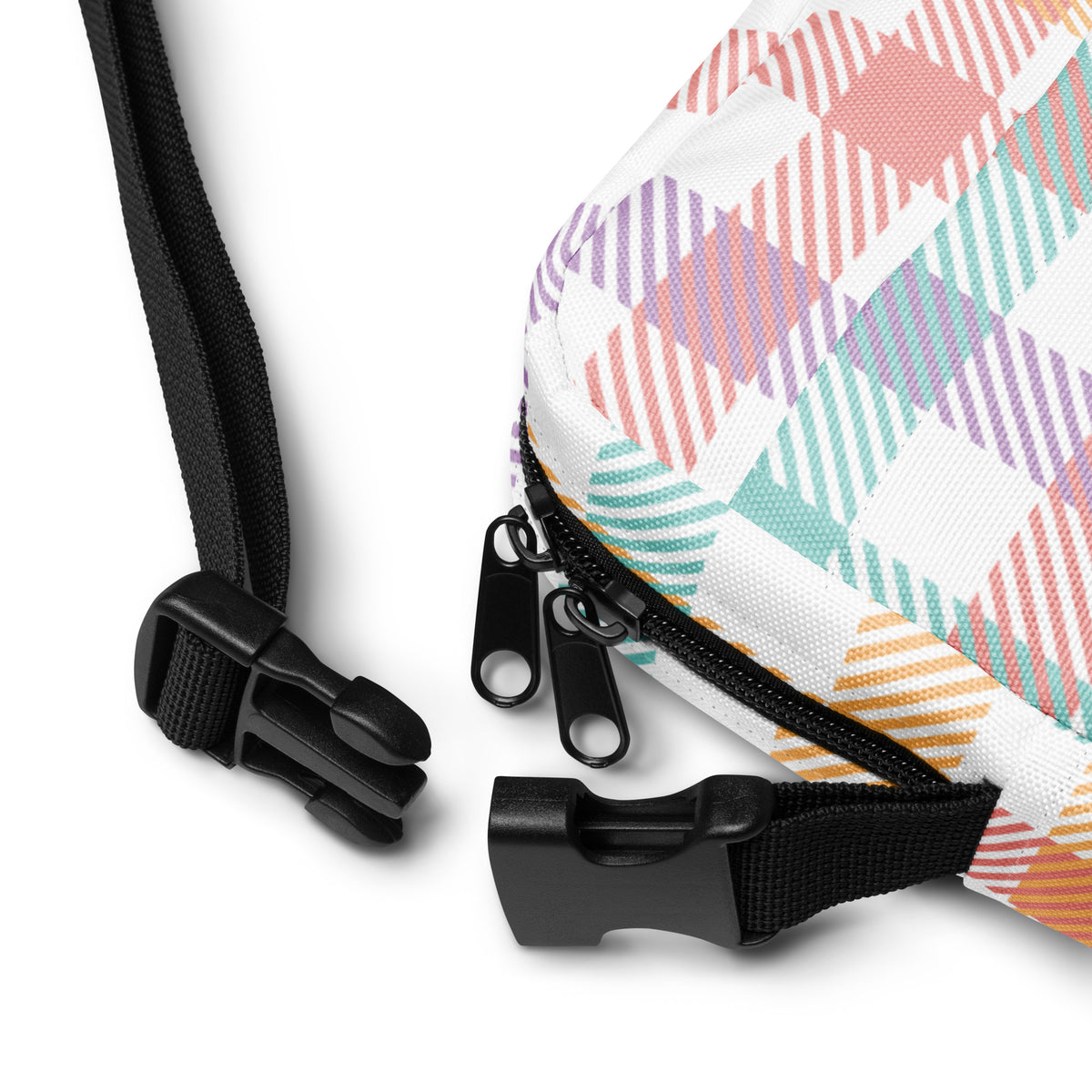 Colorful Plaid Crossbody Bag – Water Resistant Mini Purse With Adjustable Strap & Pockets