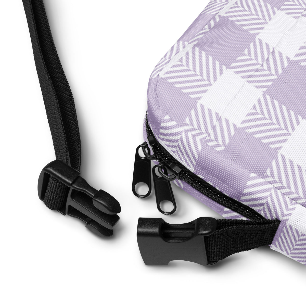 Girls Lavender Gingham Crossbody Bag – Water Resistant Mini Purse With Adjustable Strap & Pockets