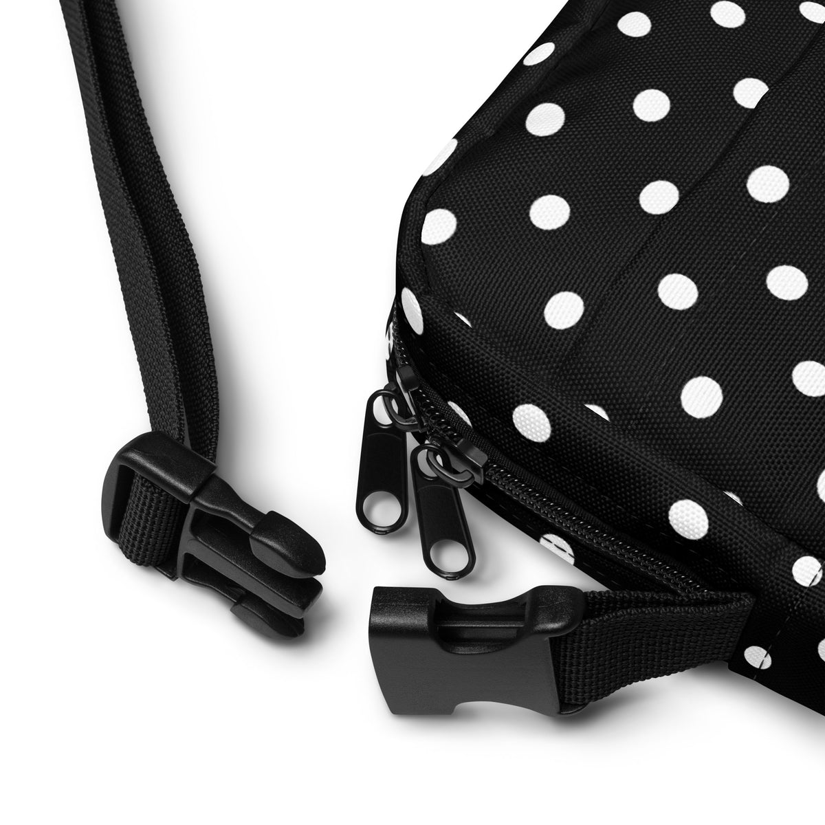 Girls Black Polka Dot Crossbody Bag – Water Resistant Mini Purse With Adjustable Strap & Pockets
