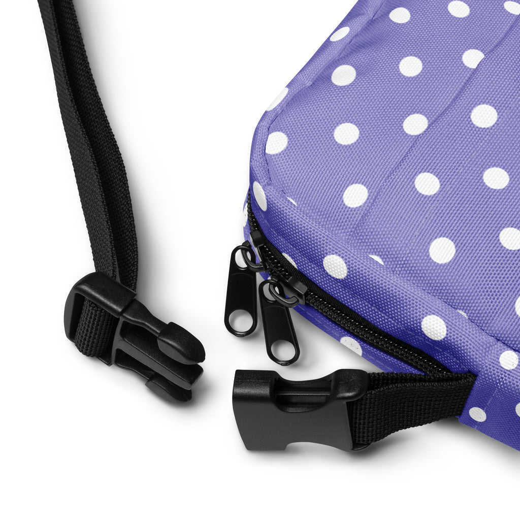 Purple Polka Dot Crossbody Bag – Water Resistant Mini Purse With Adjustable Strap & Pockets