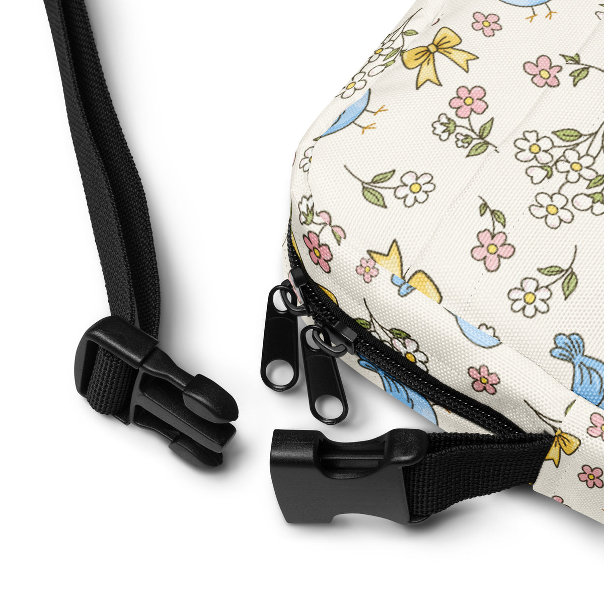 Floral Blue Bird Crossbody Bag – Water Resistant Mini Purse With Adjustable Strap & Pockets