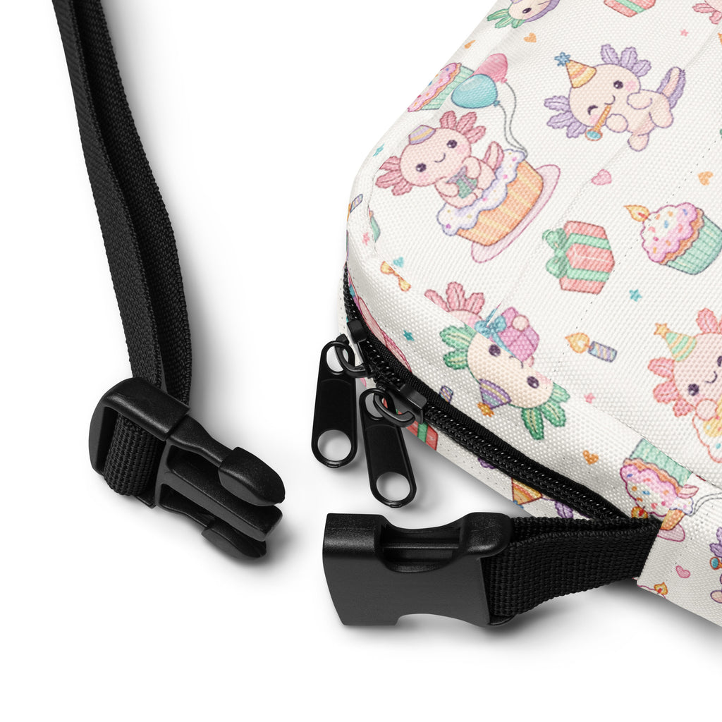 Girls Axolotl Birthday Crossbody Bag – Water Resistant Mini Purse With Adjustable Strap & Pockets