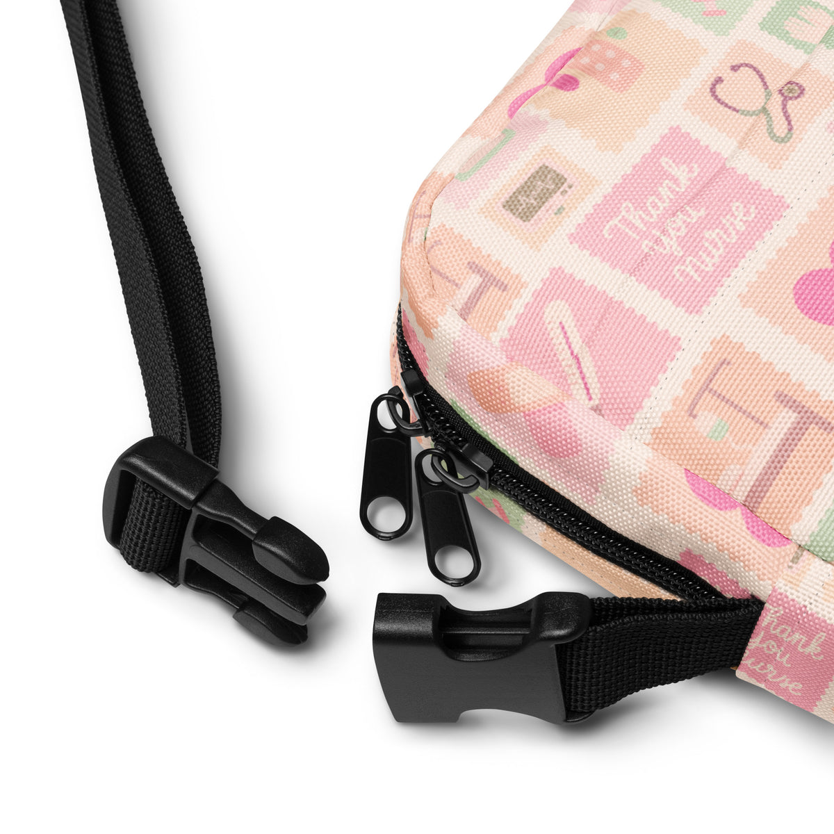 Pink Nurse Icon Crossbody Bag – Water Resistant Mini Purse With Adjustable Strap & Pockets