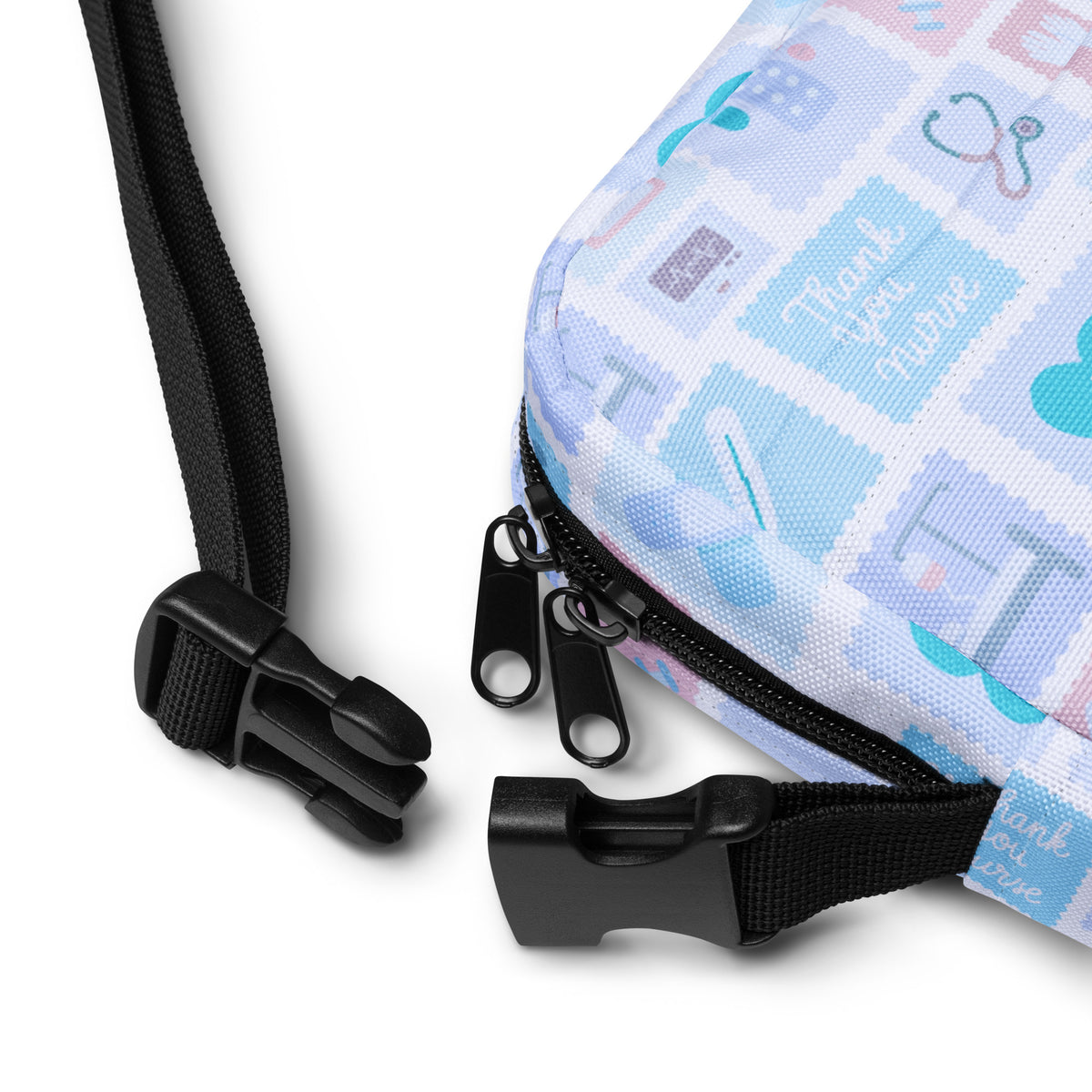 Blue Nurse Icon Crossbody Bag – Water Resistant Mini Purse With Adjustable Strap & Pockets