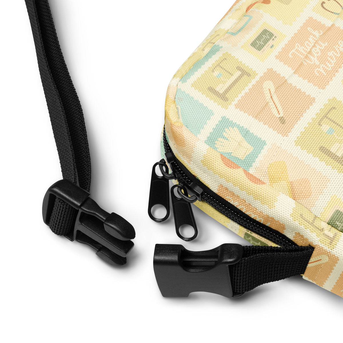 Yellow Nurse Icon Crossbody Bag – Water Resistant Mini Purse With Adjustable Strap & Pockets
