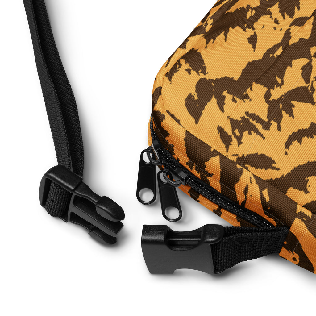 Girls Orange Tiger Stripe Crossbody Bag – Water Resistant Mini Purse With Adjustable Strap & Pockets