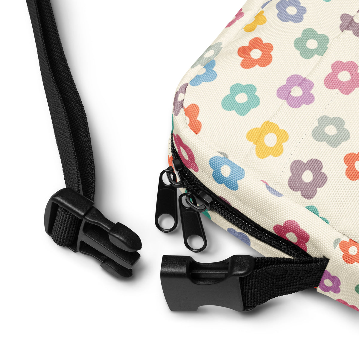 Colorful Retro Flower Crossbody Bag – Water Resistant Mini Purse With Adjustable Strap & Pockets