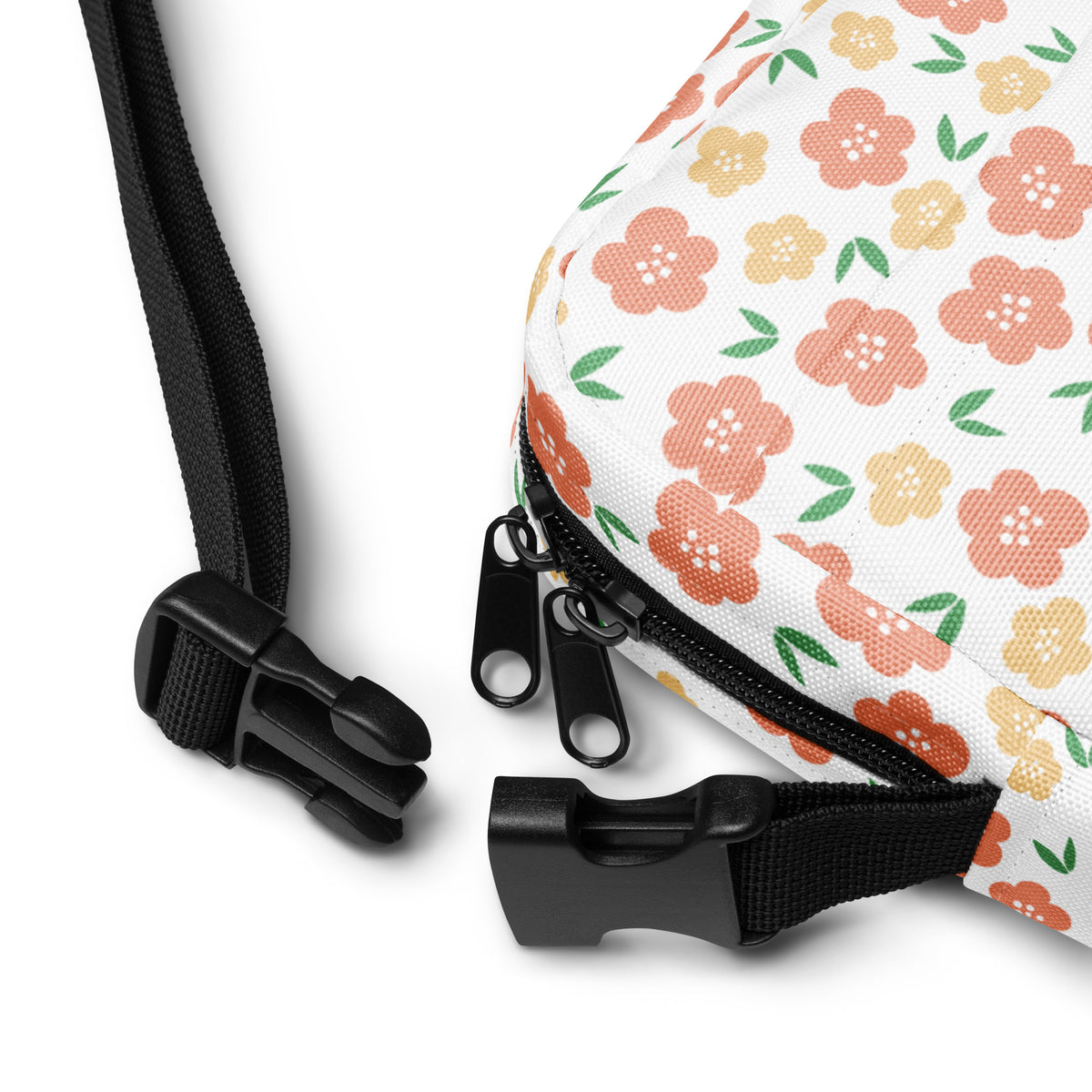 Girls Orange Floral Crossbody Bag – Water Resistant Mini Purse With Adjustable Strap & Pockets