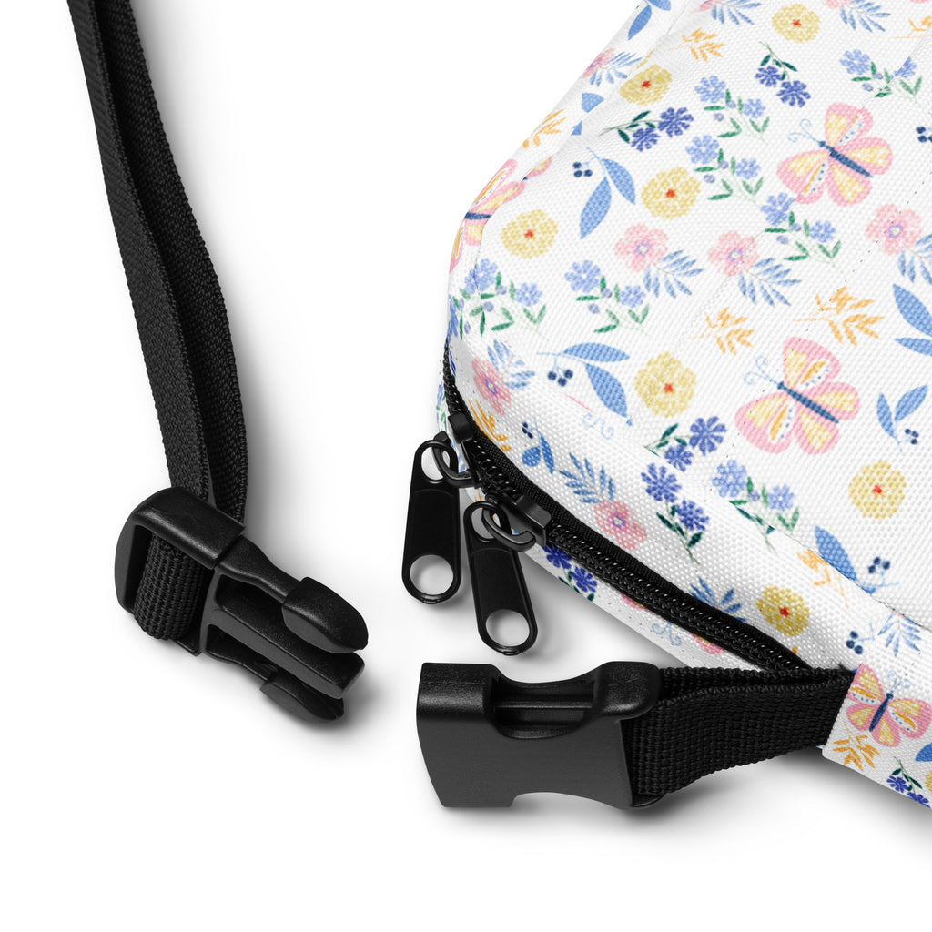 Butterfly Floral Crossbody Bag – Water Resistant Mini Purse With Adjustable Strap & Pockets