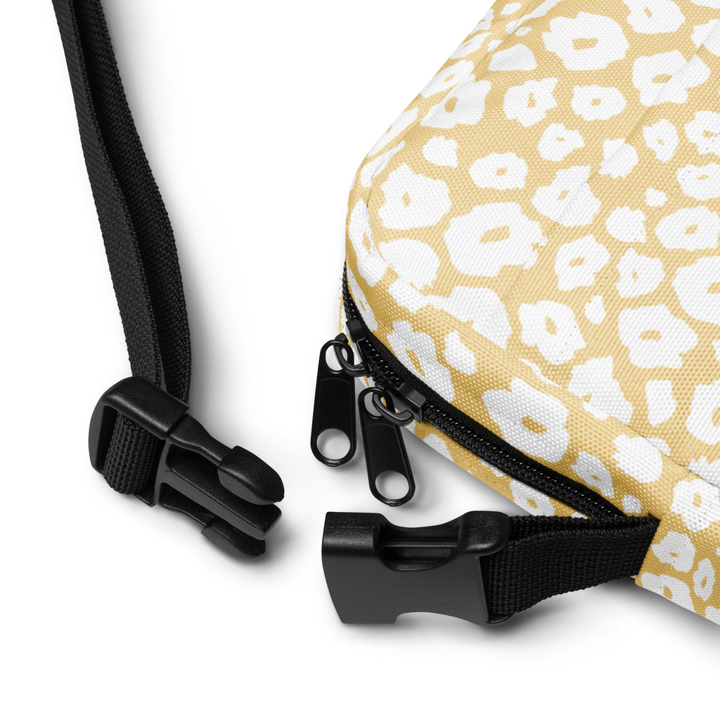 Light Yellow Leopard Crossbody Bag – Water Resistant Mini Purse With Adjustable Strap & Pockets