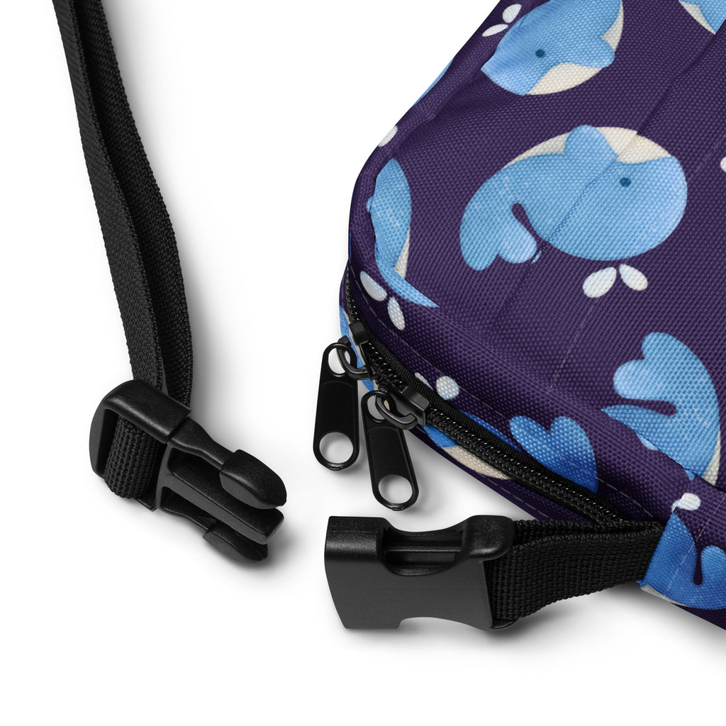 Girls Blue Whale Crossbody Bag – Water Resistant Mini Purse With Adjustable Strap & Pockets