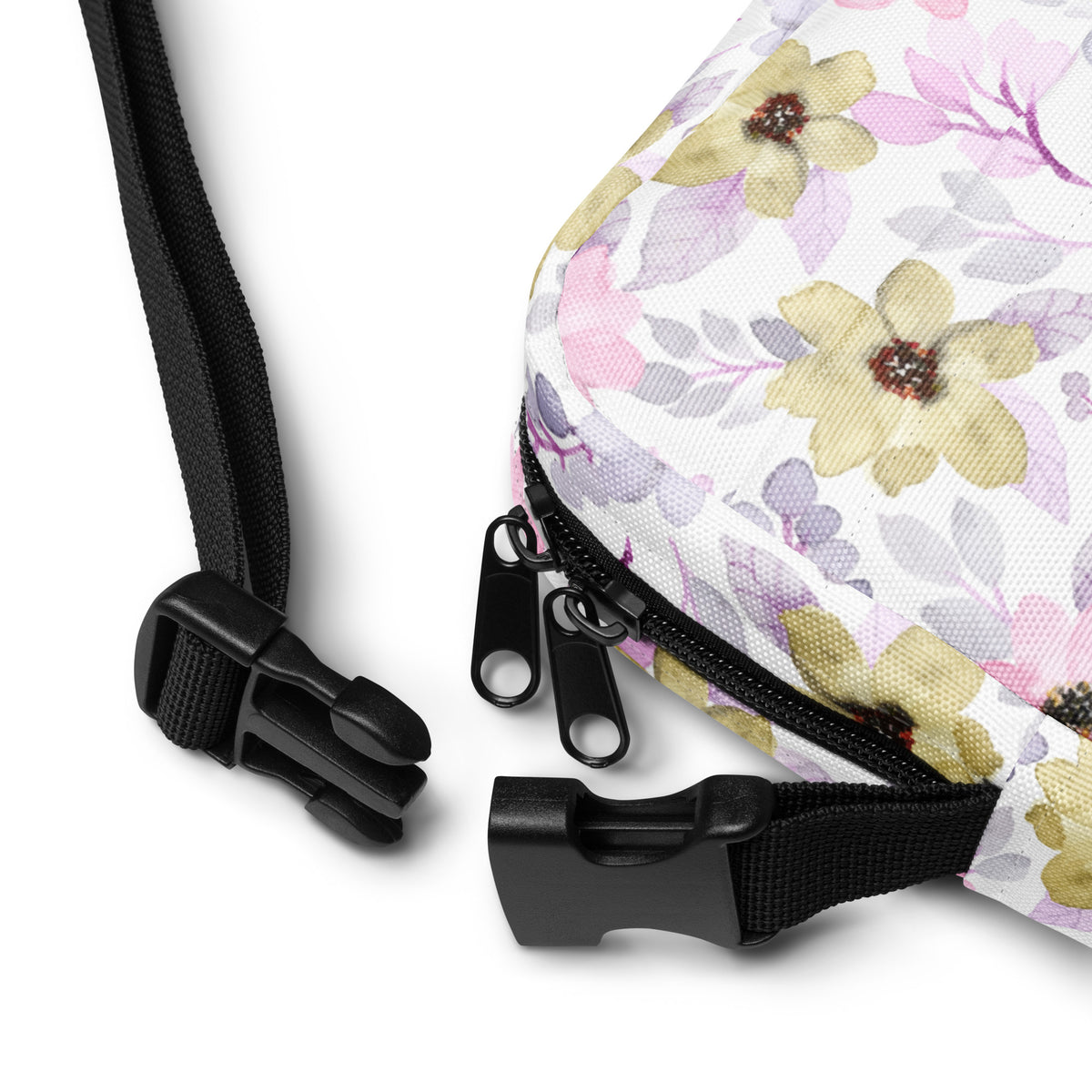 Pastel Watercolor Floral Crossbody Bag – Water Resistant Mini Purse With Adjustable Strap & Pockets
