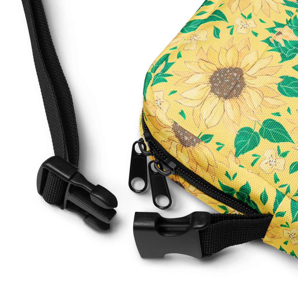 Girls Watercolor Sunflower Crossbody Bag – Water Resistant Mini Purse With Adjustable Strap & Pockets