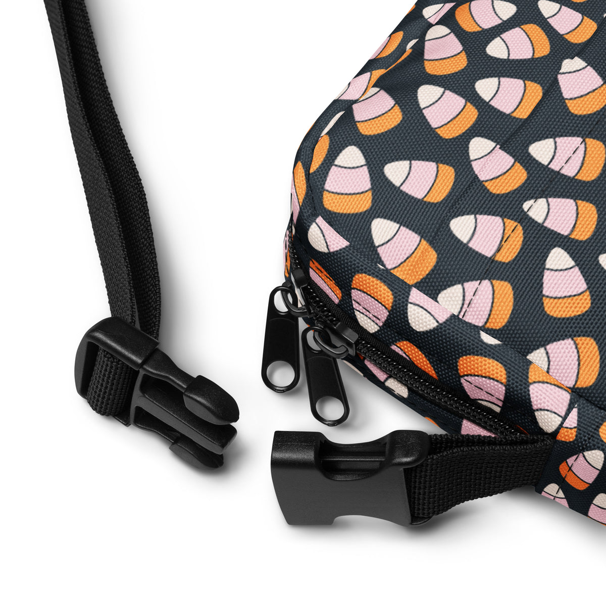 Girls Pink & Orange Candy Corn Halloween Crossbody Bag – Water Resistant Mini Purse With Adjustable Strap & Pockets