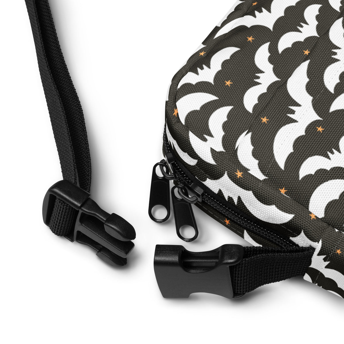 Girls Black Bat Halloween Crossbody Bag – Water Resistant Mini Purse With Adjustable Strap & Pockets