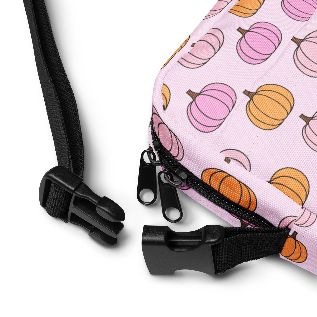 Girls Pink Pumpkin Patch Crossbody Bag – Water Resistant Mini Purse With Adjustable Strap & Pockets