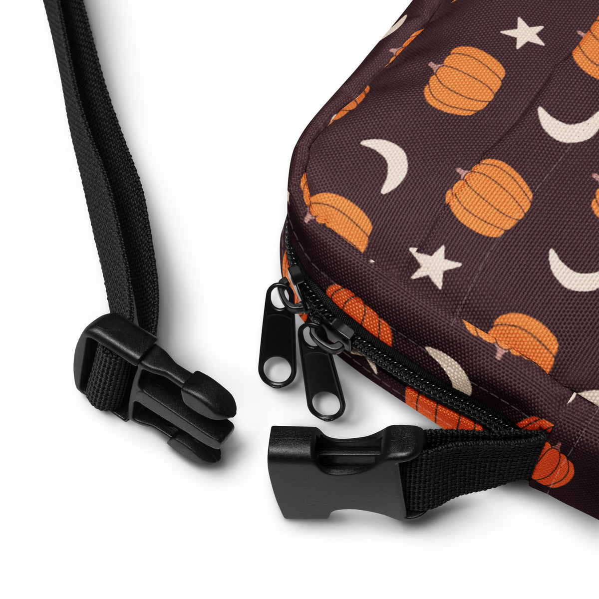 Pumpkin Moon Stars Halloween Crossbody Bag – Water Resistant Mini Purse With Adjustable Strap & Pockets