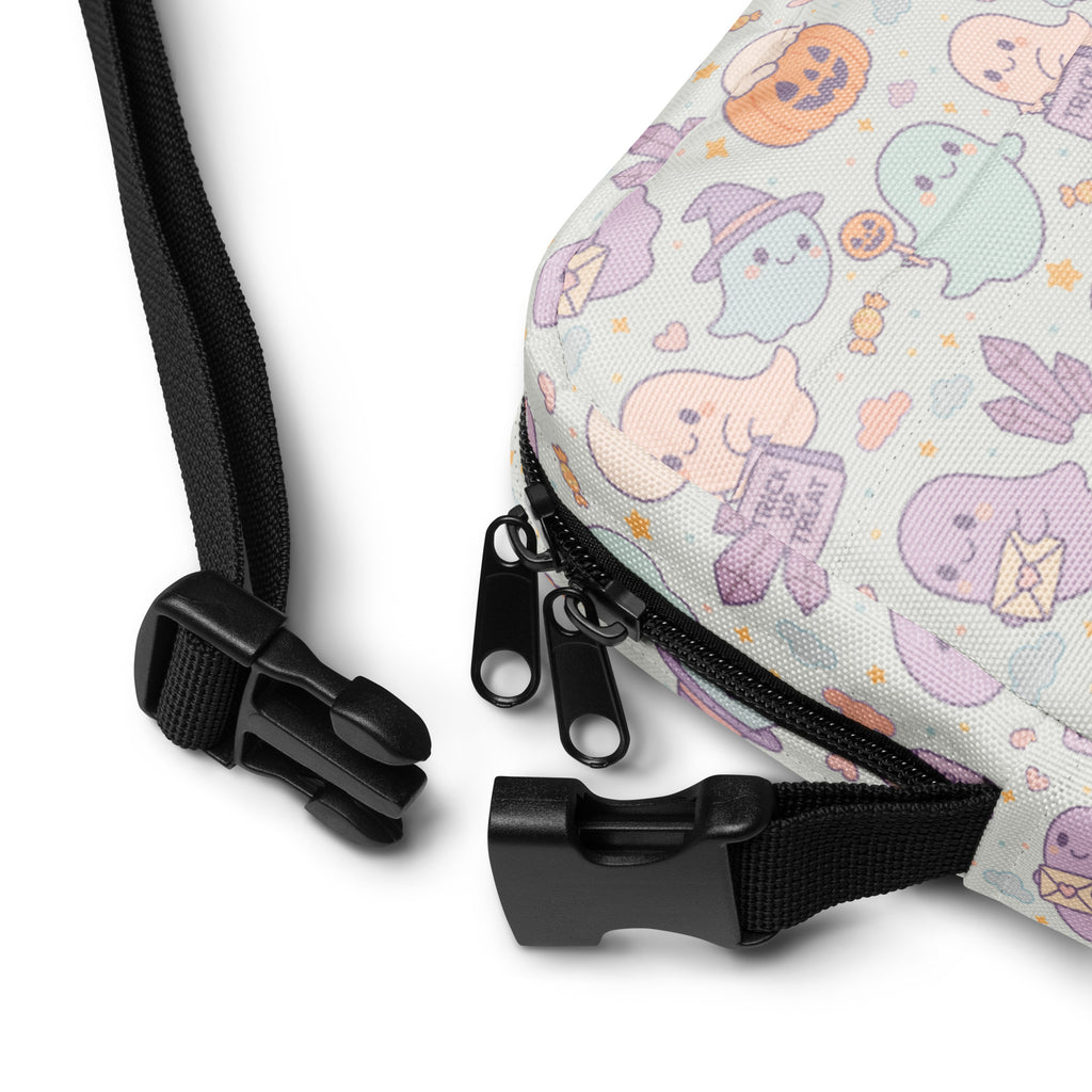 Girls Cute Ghost Halloween Crossbody Bag – Water Resistant Mini Purse With Adjustable Strap & Pockets