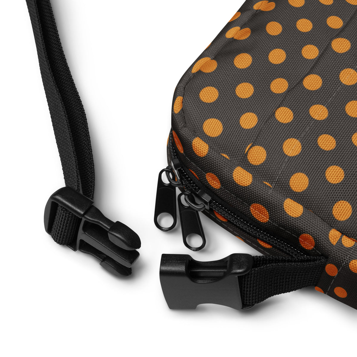 Dark Brown Polka Dot Halloween Crossbody Bag – Water Resistant Mini Purse With Adjustable Strap & Pockets