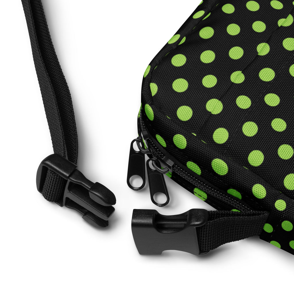 Green Polka Dot Halloween Crossbody Bag – Water Resistant Mini Purse With Adjustable Strap & Pockets