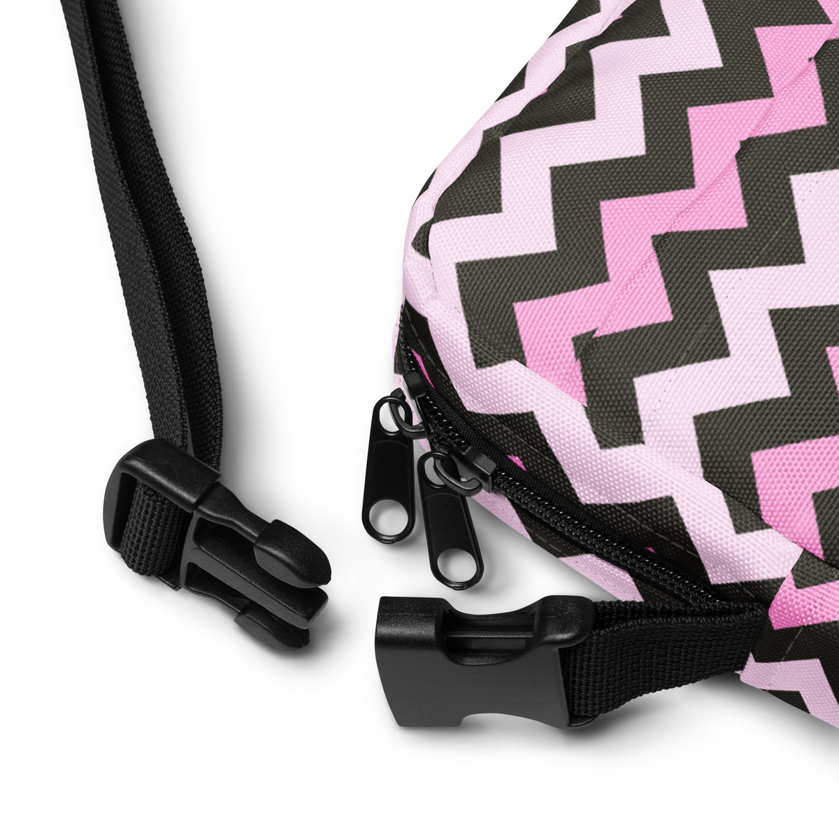 Girls Pink Chevron Crossbody Bag – Water Resistant Mini Purse With Adjustable Strap & Pockets