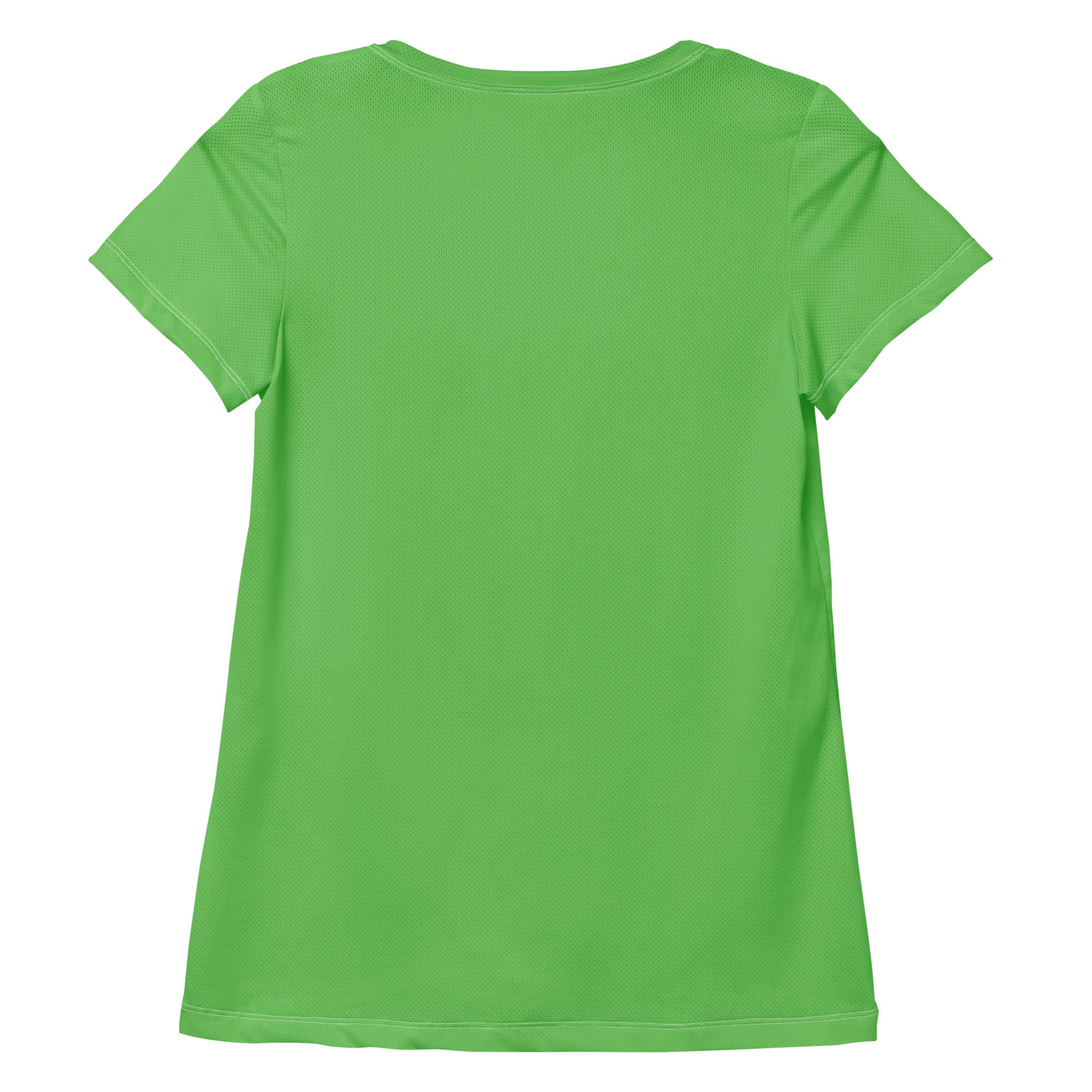 Women’s green performance athletic t-shirt with subtle textured fabric lightweight moisture wicking workout top upf 50+