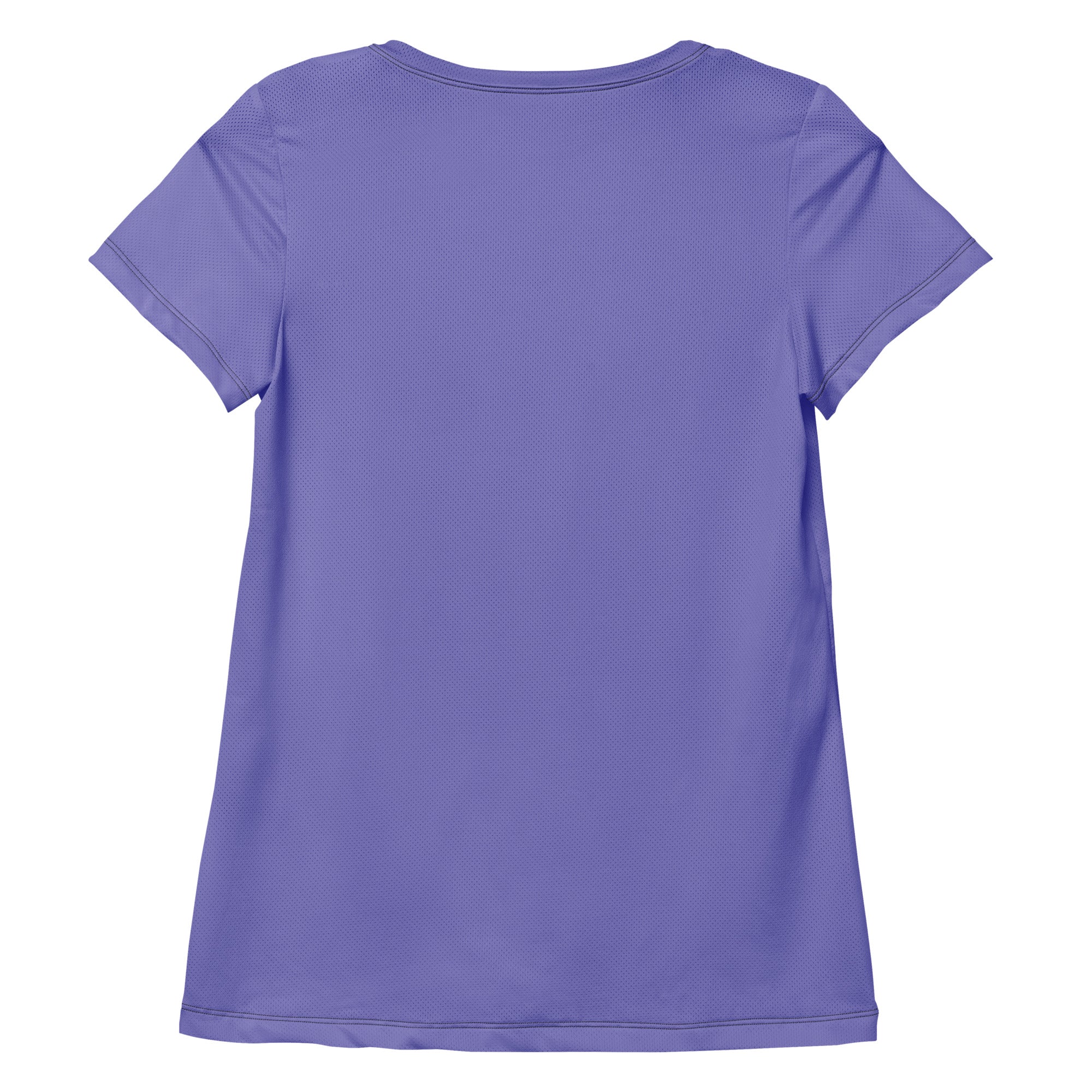 Women’s purple performance athletic t-shirt with short sleeves textured breathable fabric and upf 50 plus protection