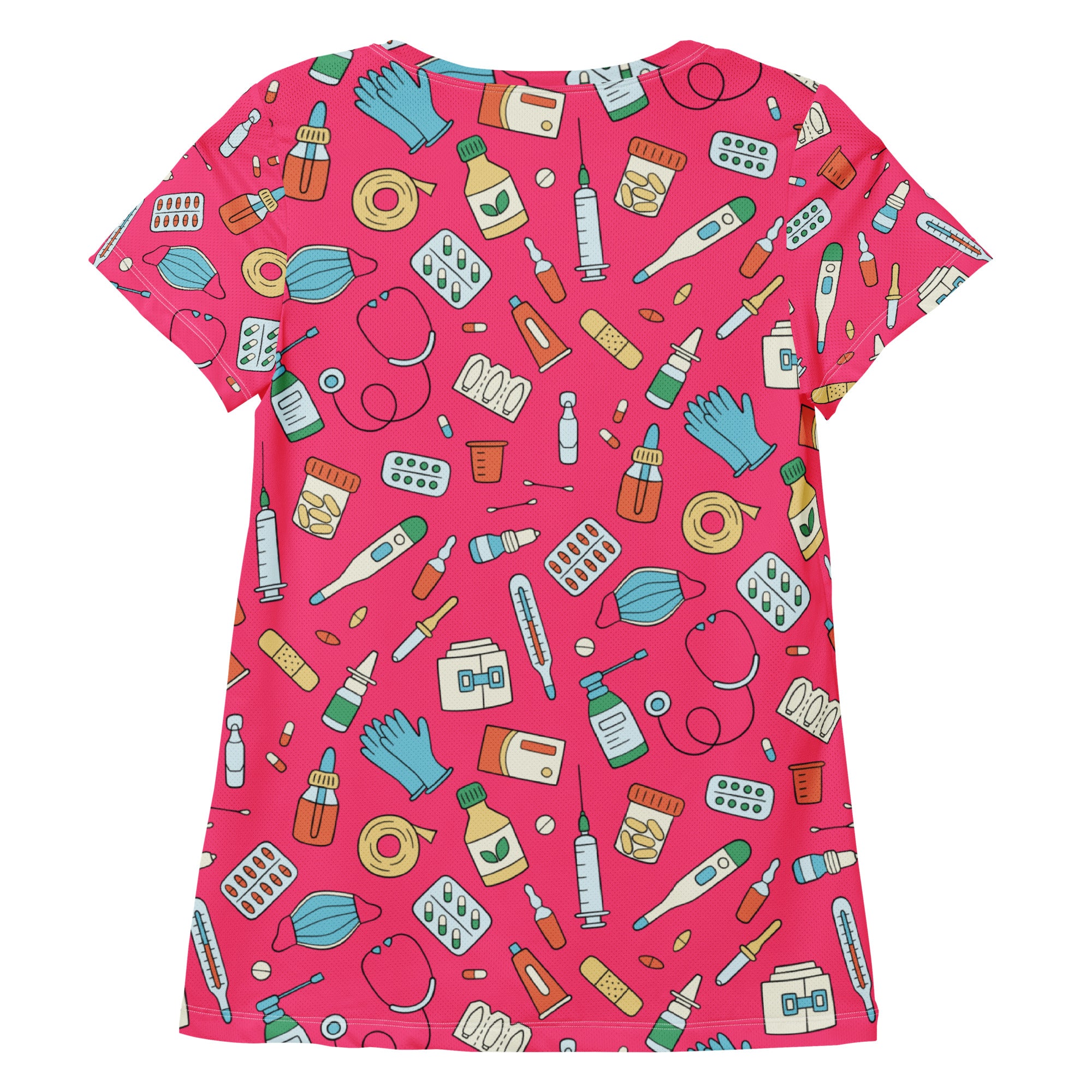 Women’s Nurse Themed Performance Athletic T-Shirt - Lightweight Moisture Wicking Workout Top with UPF 50+