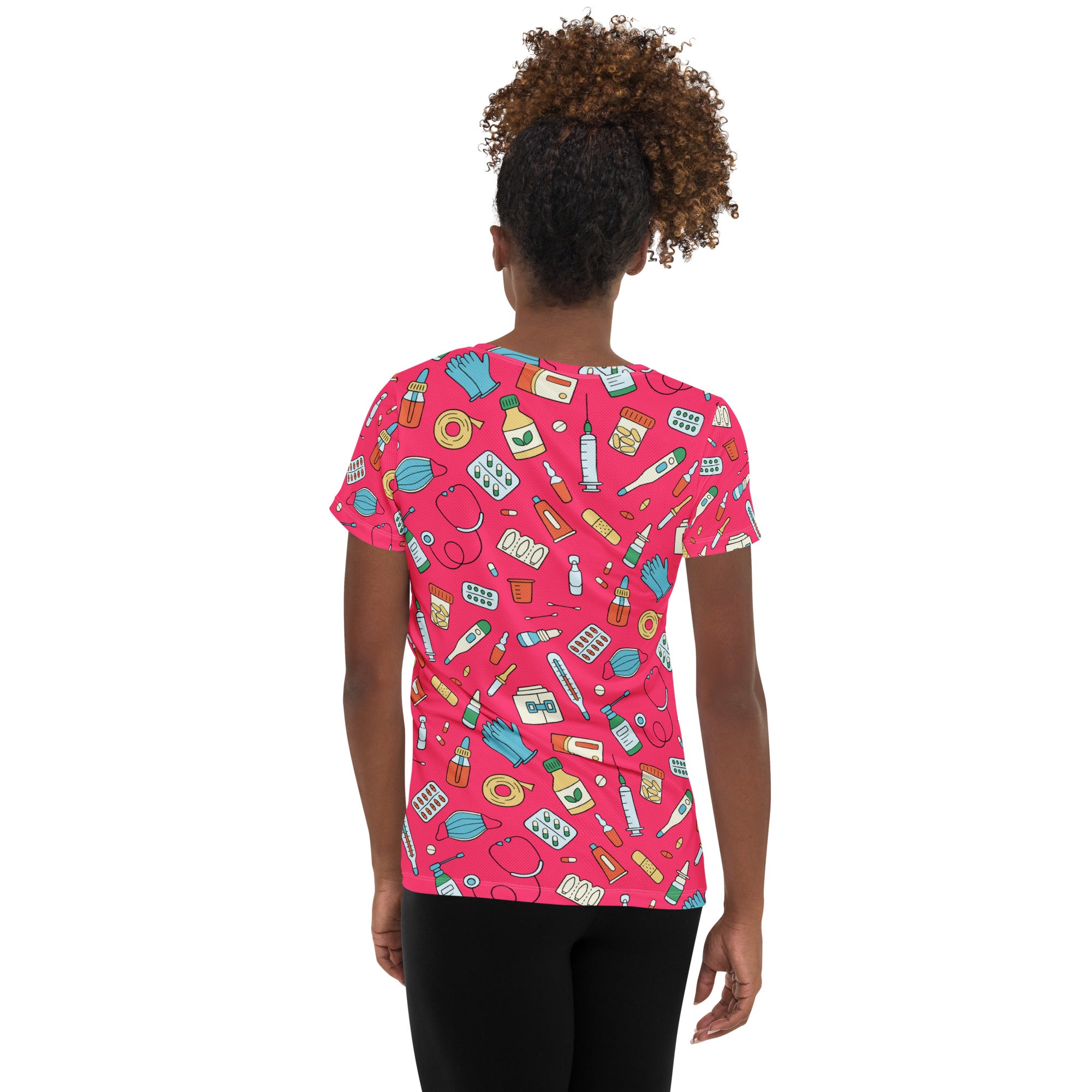 Women’s Nurse Themed Performance Athletic T-Shirt - Lightweight Moisture Wicking Workout Top with UPF 50+