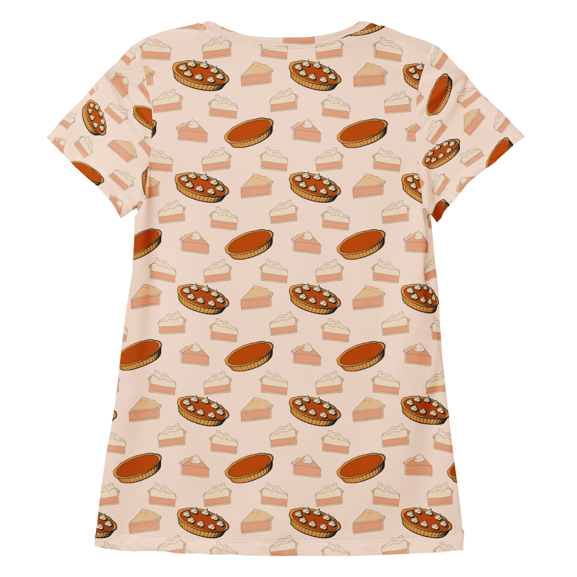 Women’s Pumpkin Pie Thanksgiving Performance Athletic T-Shirt - Lightweight Moisture Wicking Workout Top with UPF 50+
