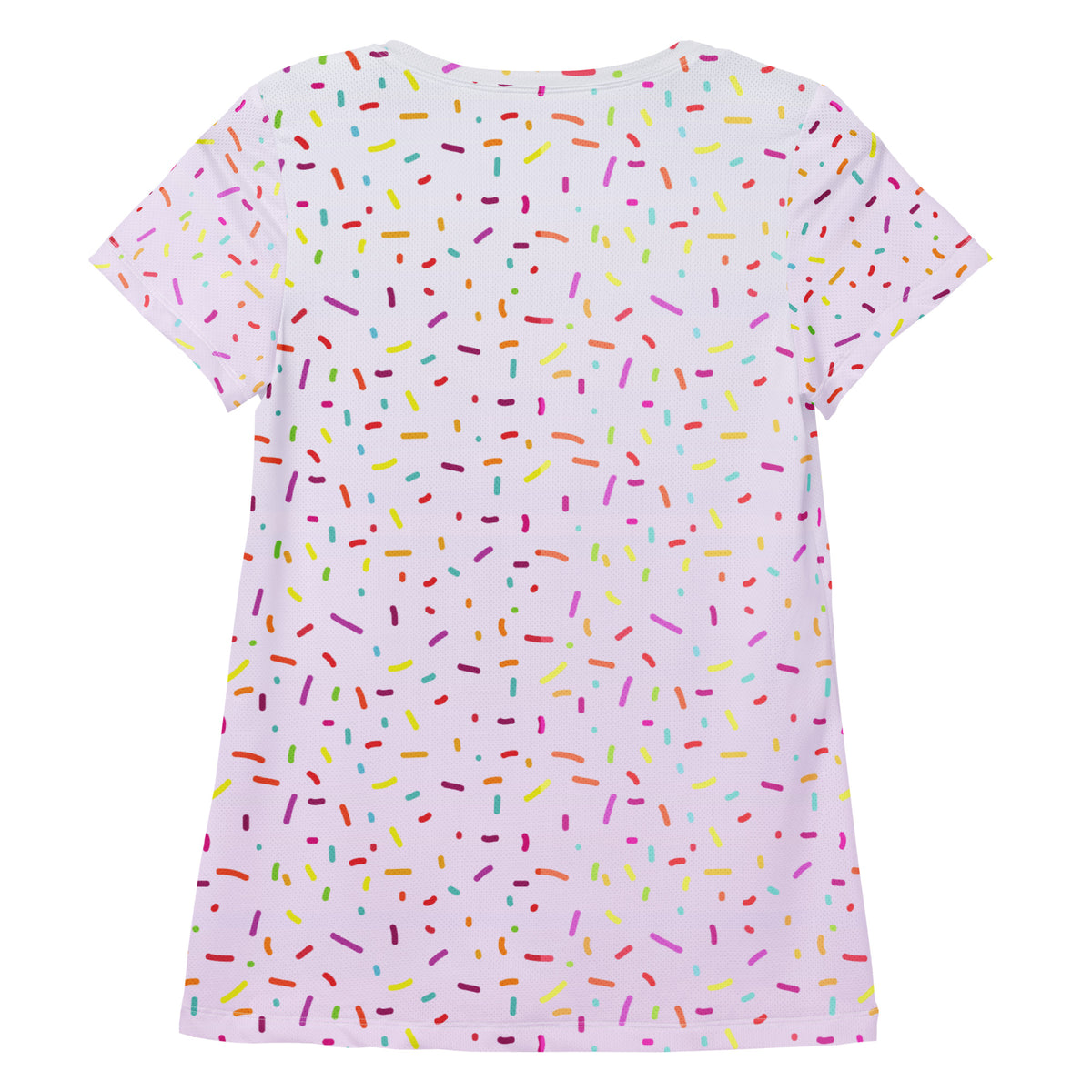 Women’s Colorful Sprinkles Performance Athletic T-Shirt - Lightweight Moisture Wicking Workout Top with UPF 50+