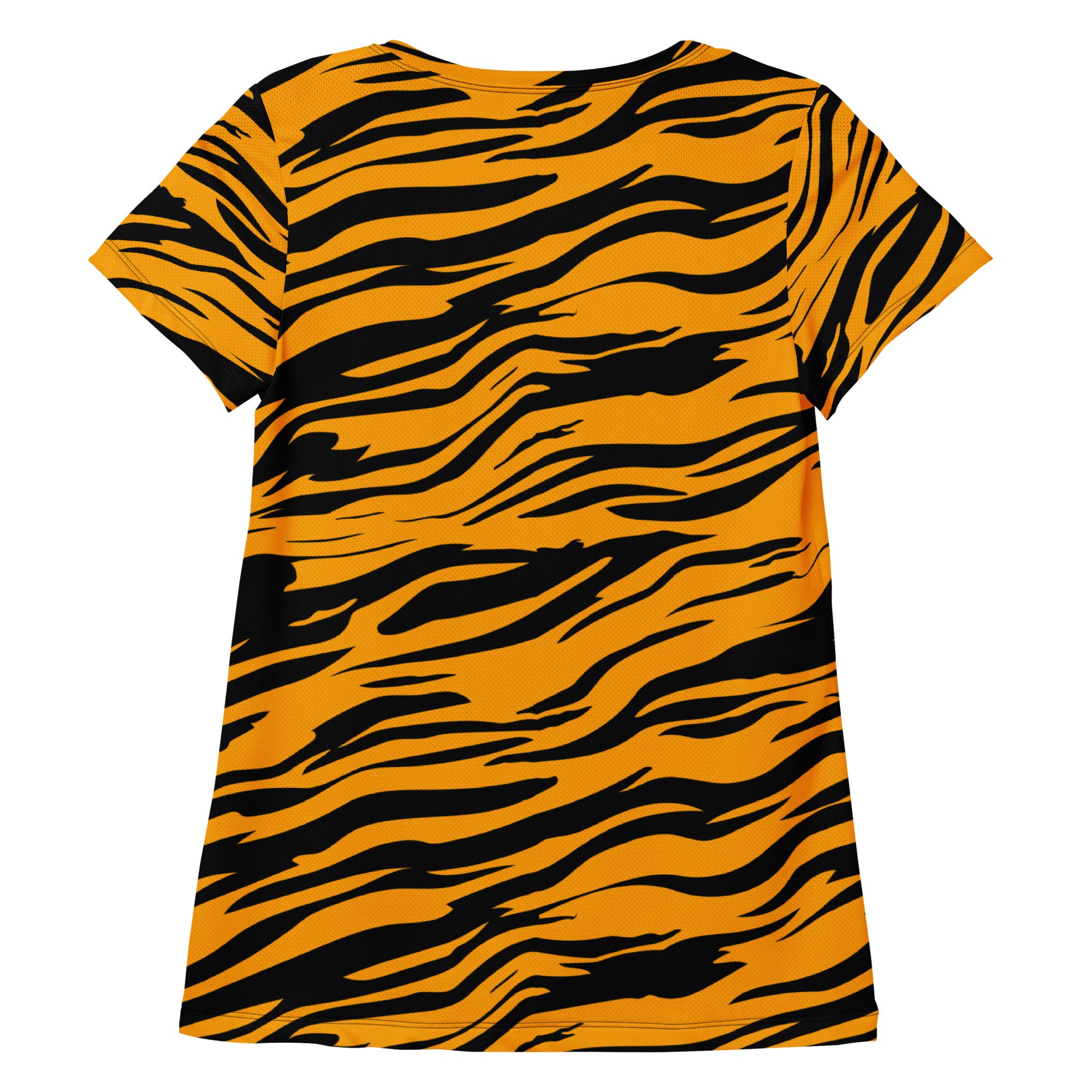 Women’s Tiger Stripe Performance Athletic T-Shirt - Lightweight Moisture Wicking Workout Top with UPF 50+
