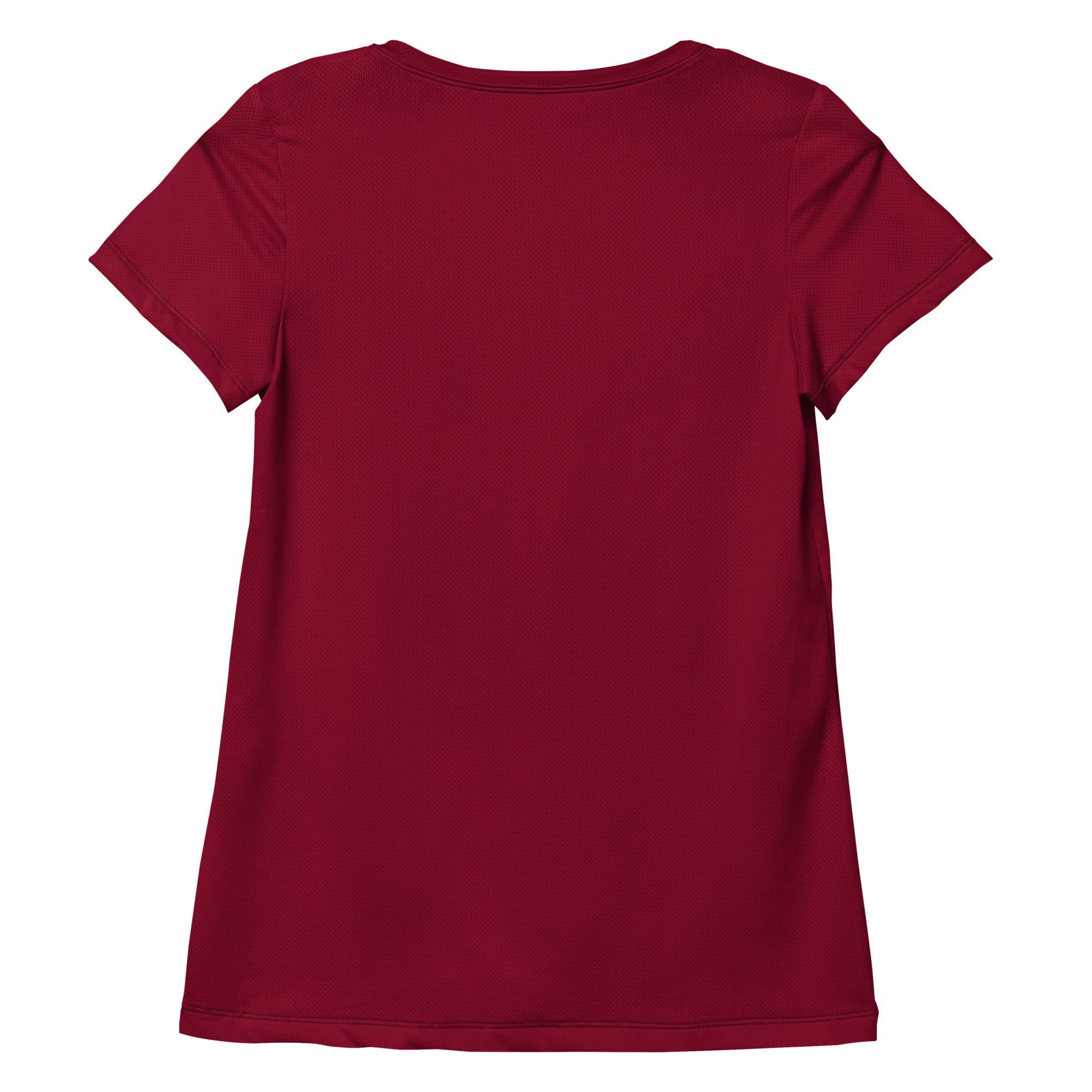 Women’s Dark Red Performance Athletic T-Shirt - Lightweight Moisture Wicking Workout Top with UPF 50+