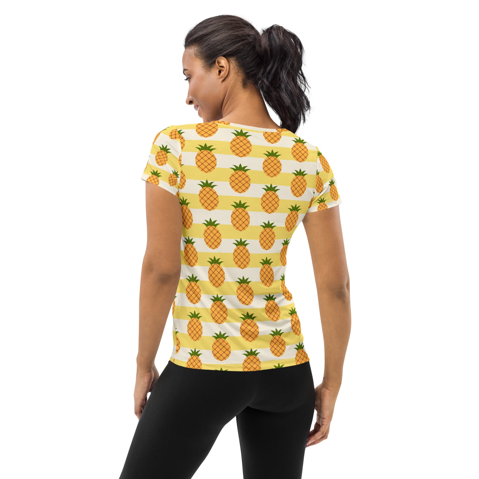 Women’s Pineapple Performance Athletic T-Shirt - Lightweight Moisture Wicking Workout Top with UPF 50+