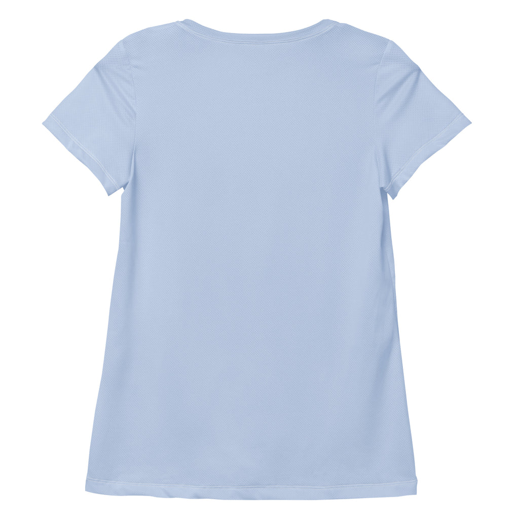 Women’s Pale Blue Performance Athletic T-Shirt - Lightweight Moisture Wicking Workout Top with UPF 50+