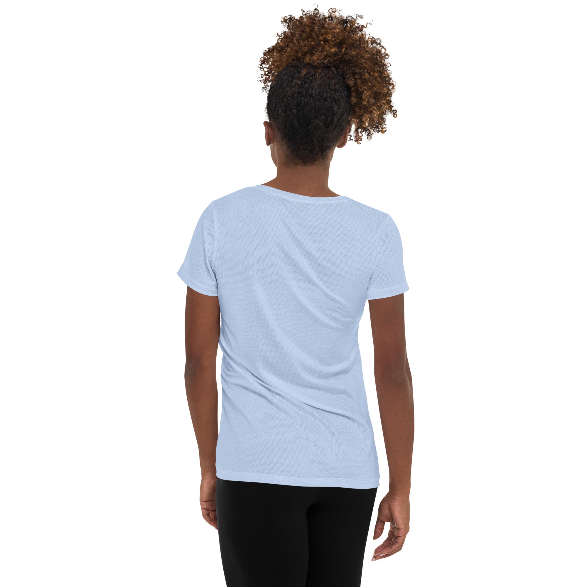 Women’s Pale Blue Performance Athletic T-Shirt - Lightweight Moisture Wicking Workout Top with UPF 50+