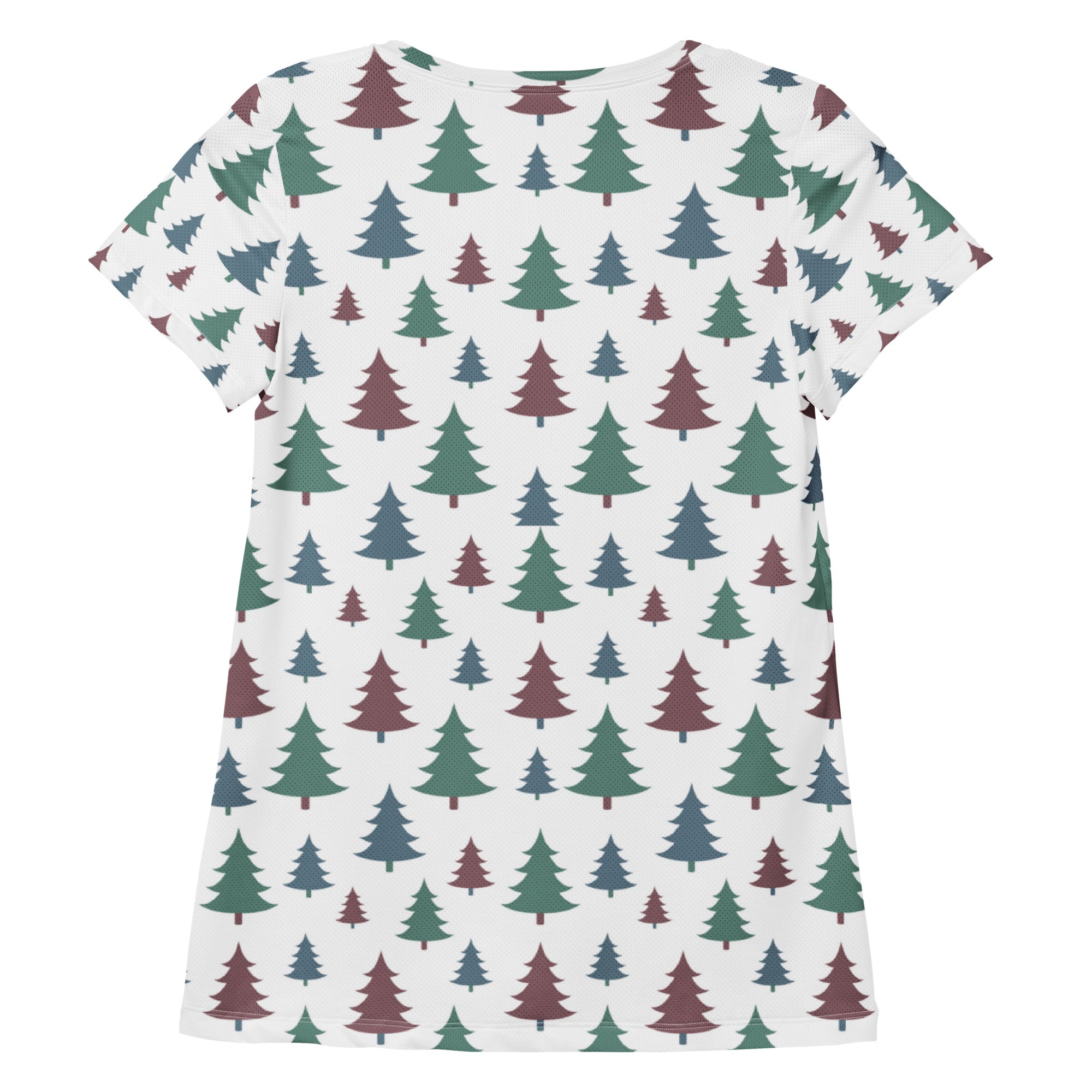 Women’s Christmas Tree Performance Athletic T-Shirt - Lightweight Moisture Wicking Workout Top with UPF 50+