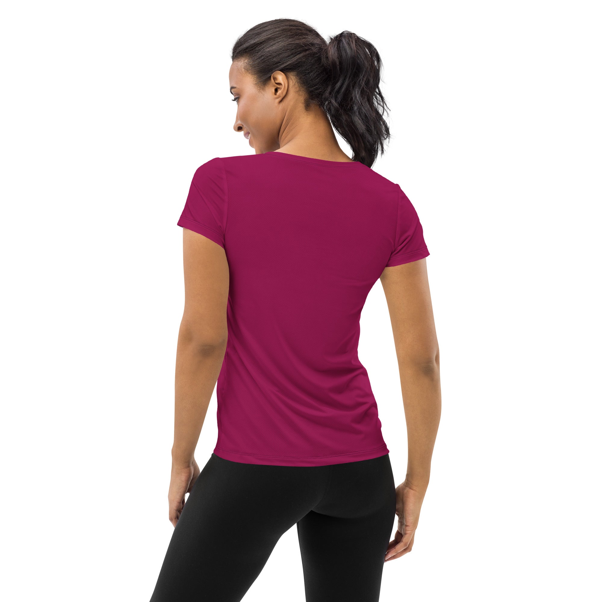 Women’s Magenta Performance Athletic T-Shirt - Lightweight Moisture Wicking Workout Top with UPF 50+