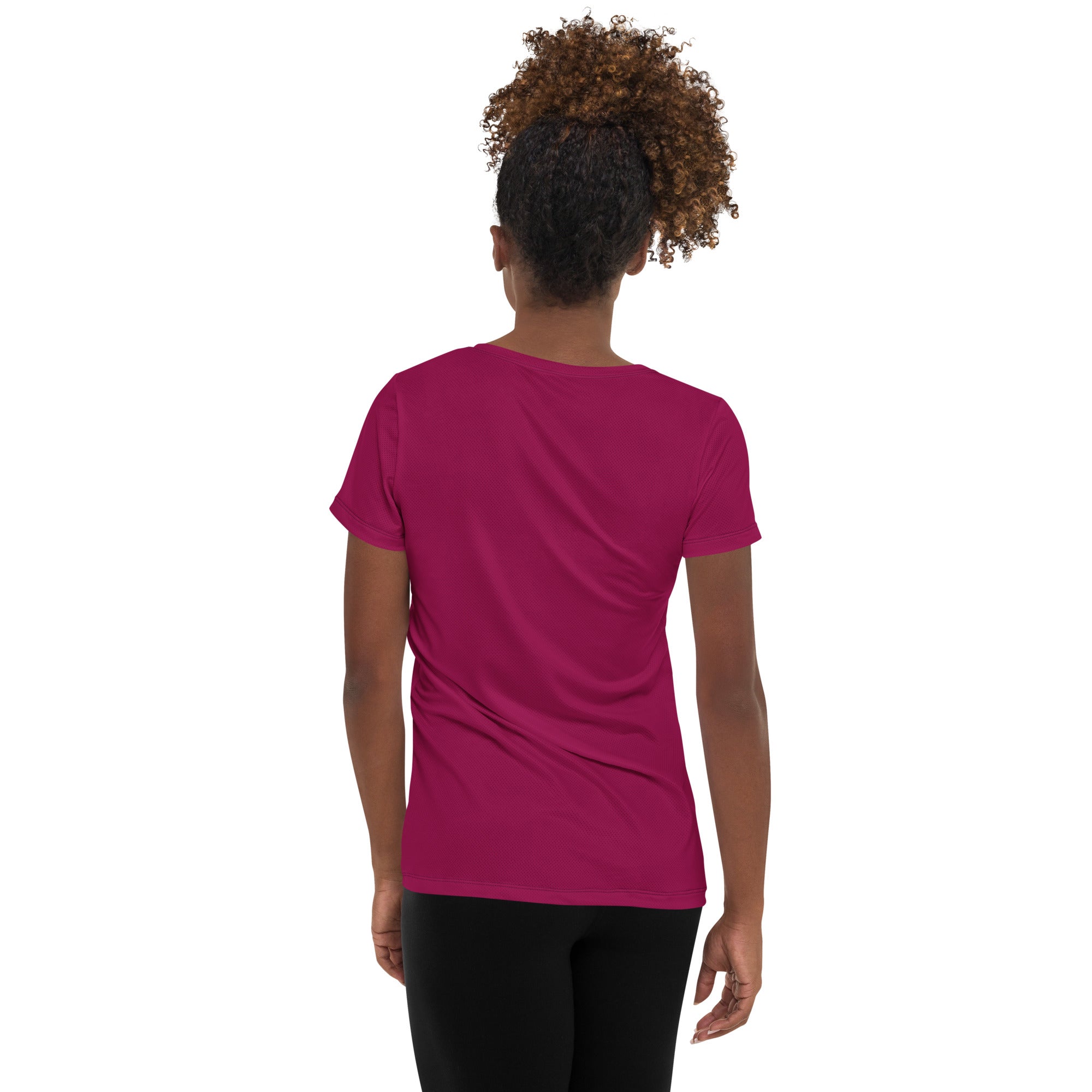 Women’s Magenta Performance Athletic T-Shirt - Lightweight Moisture Wicking Workout Top with UPF 50+