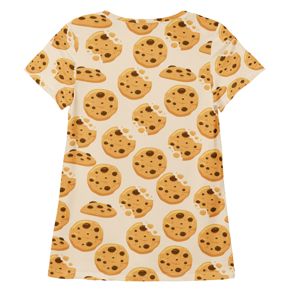 Women’s Chocolate Chip Cookie Performance Athletic T-Shirt - Lightweight Moisture Wicking Workout Top with UPF 50+