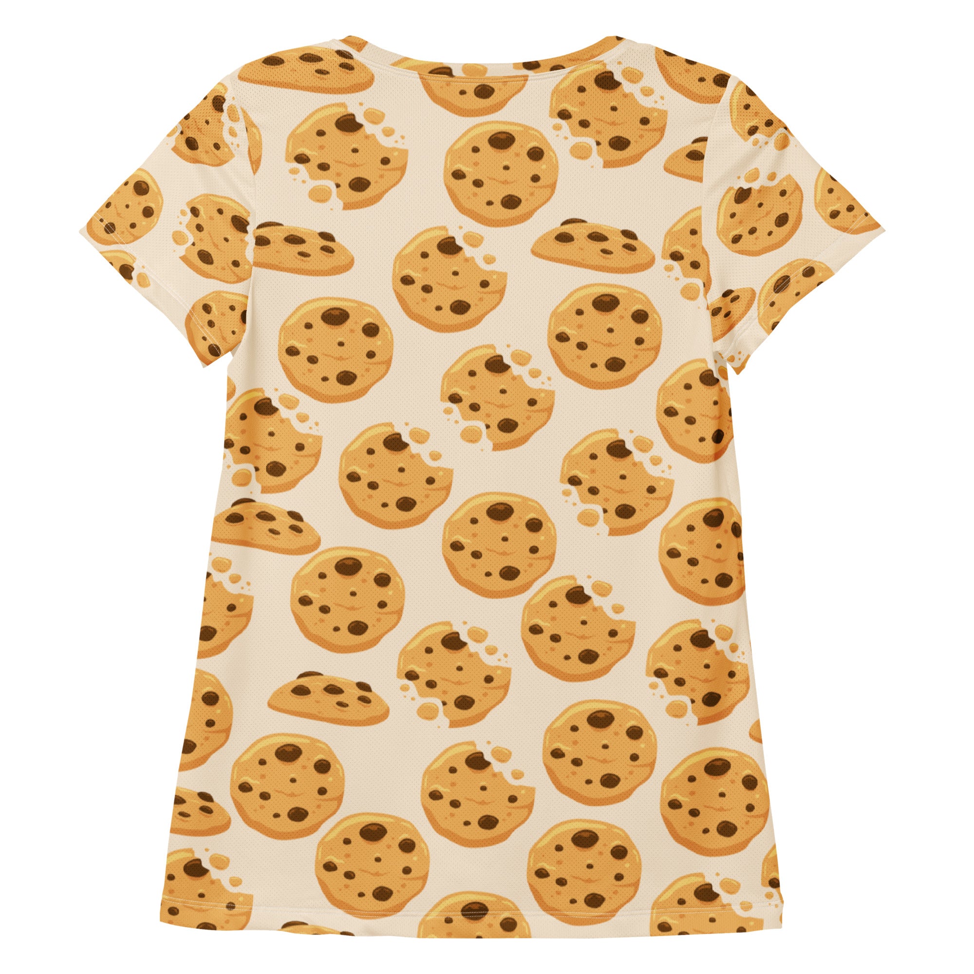 Women’s Chocolate Chip Cookie Performance Athletic T-Shirt - Lightweight Moisture Wicking Workout Top with UPF 50+