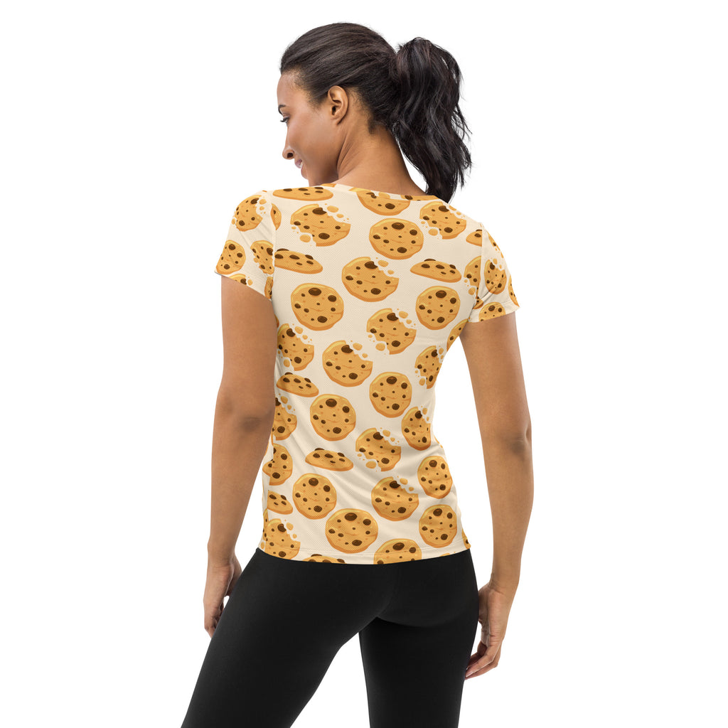 Women’s Chocolate Chip Cookie Performance Athletic T-Shirt - Lightweight Moisture Wicking Workout Top with UPF 50+
