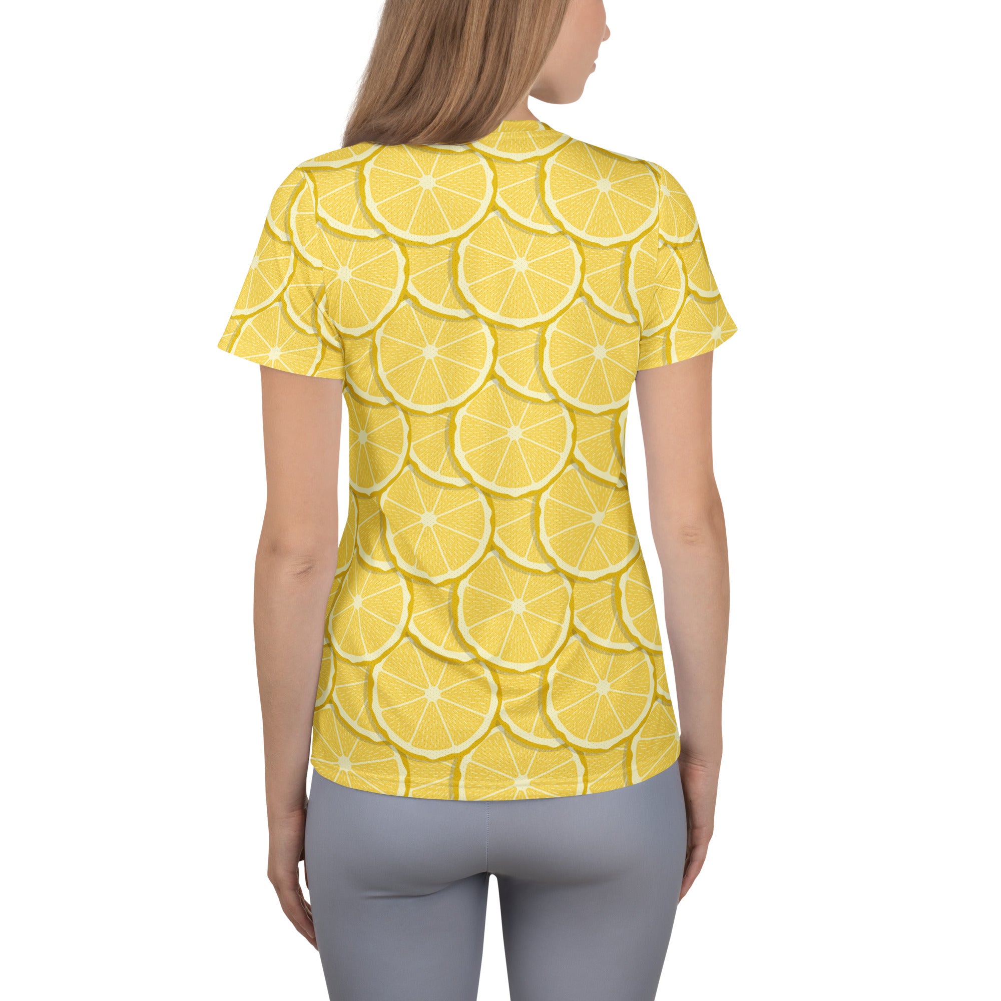 Women’s Lemon Performance Athletic T-Shirt - Lightweight Moisture Wicking Workout Top with UPF 50+