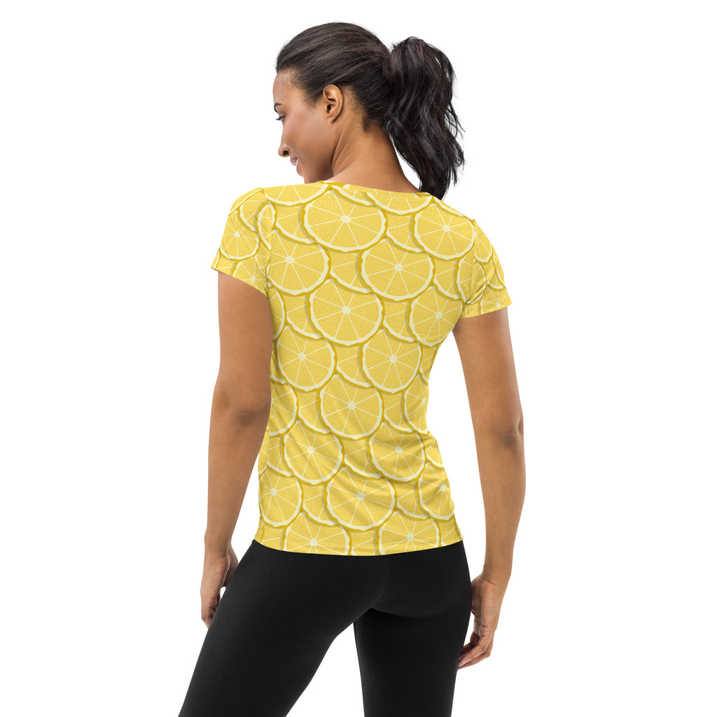 Women’s Lemon Performance Athletic T-Shirt - Lightweight Moisture Wicking Workout Top with UPF 50+