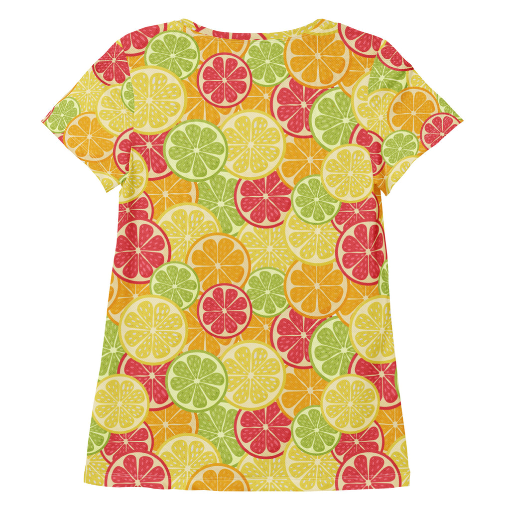 Women’s Colorful Citrus Performance Athletic T-Shirt - Lightweight Moisture Wicking Workout Top with UPF 50+